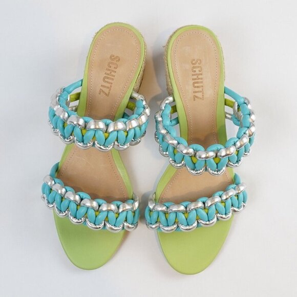 Schutz Colorful Juliet Braided Block Heel Sandals - Size 7.5 - NWOB - Picture 3 of 7